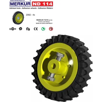 Stavebnice Merkur MERKUR ND114 Adhézní kola náhradní díl set 4ks KOVOVÁ STAVEBNICE | AS130