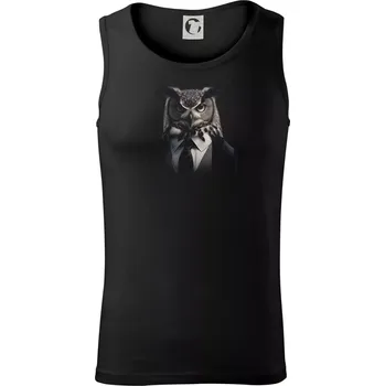 Sova v obleku - Tílko pánské Core - 2XL ( Černá )