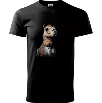 Pánské tričko Velbloud v obleku - Triko extra velké (5-8XL) - 8XL ( Černá )