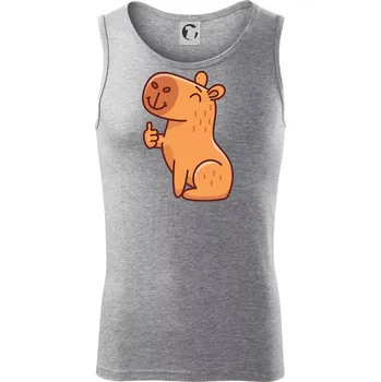 Kapybara s palcem nahoru - Tílko pánské Core - S ( Tmavě šedý melír )