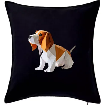 Polštář Bígl slepený z papíru - Polštář 50x50 - 50x50 - Pouze potah ( Černá )