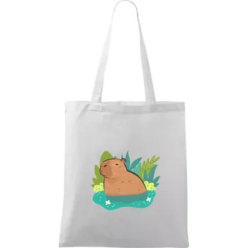 Kapybara ve vodě - Taška bavlněná - 42 x 38 cm ( Bílá )