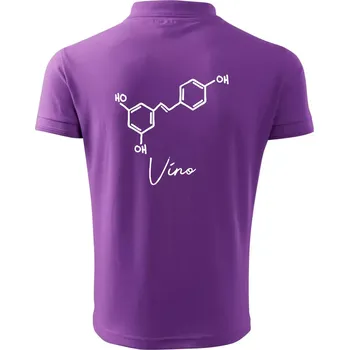 Pánská košile Barová chemie - víno - Polokošile pánská Pique Polo 203 - 5XL ( Fialová )