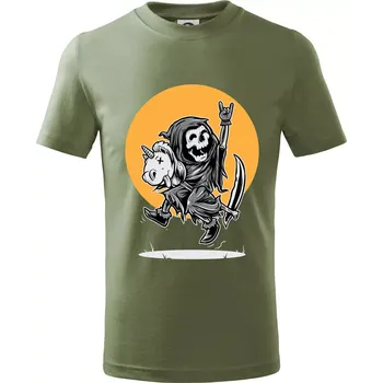 Jednorozeč vs. smrtka - Tričko dětské bavlněné - 104-110cm / 3-4 roky ( Khaki )