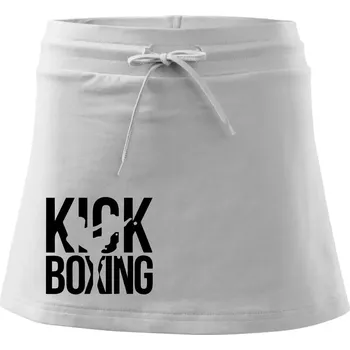 Dámská sukně Nápis Kick Boxing - Sportovní sukně - two in one - L ( Bílá )