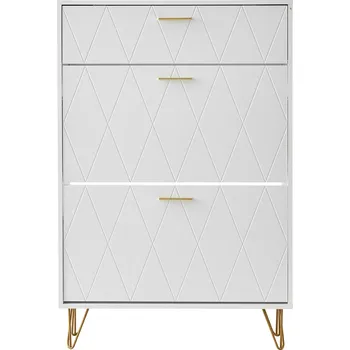 Botník SucceBuy Botník 800x239x1200 mm 3 zásuvky na pantech, bílá, 68 kg