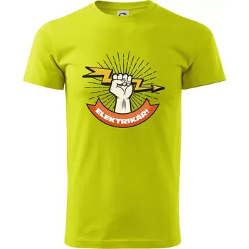 Elektrikář blesk - Klasické pánské triko vyšší gramáže - M ( Limetková )