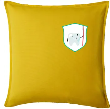 Polštář Zoubek na prsu - zubní kartáček - Polštář 50x50 - 50x50 - Pouze potah ( Žlutá )