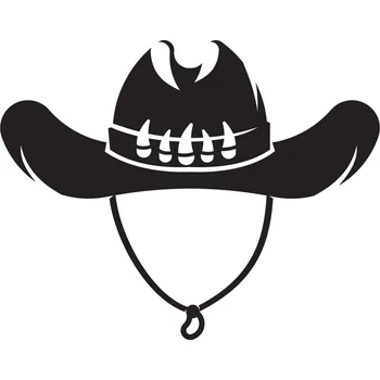 Samolepící dekorace Samolepka na stěnu kovbojský klobouk 2 ks 11x15cm