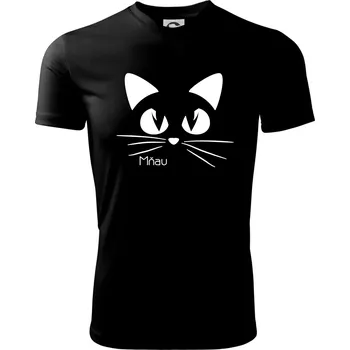 Kočka mňau - Dětské triko sportovní (dresovina) - 158 cm/12 let ( Černá )