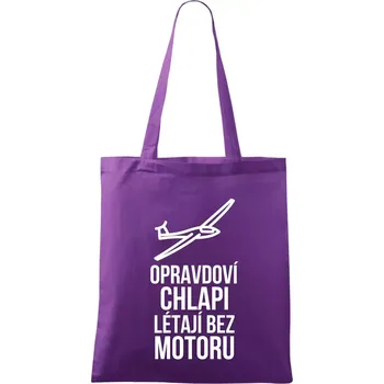 Opravdovi chlapi létají bez motoru - Taška bavlněná - 42 x 38 cm ( Fialová )