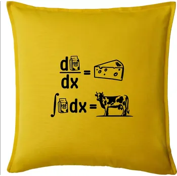 Polštář Matematika mléko - Polštář 50x50 - 50x50 - Pouze potah ( Žlutá )