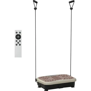 Vibrační plošina HOMCOM Vibrační deska Vibrační trenažér Vibrační zařízení Fitness trenažér LED displej USB reproduktor Tréninkové pásky Dálkové ovládání