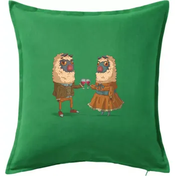 Polštář Alpaky s vínem pár - Polštář 50x50 - 50x50 - Pouze potah ( Středně zelená )