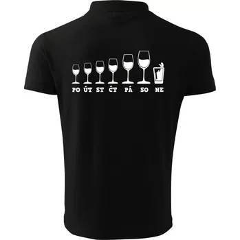 Pánská košile Evoluce víno celý týden - Polokošile pánská Pique Polo 203 - S ( Černá )