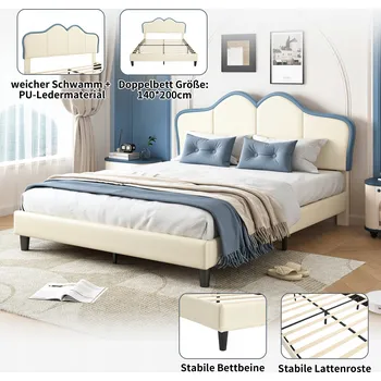 Postel Patrová postel Arhatreya moderní 140 x 200 cm modrá