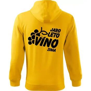 Pánská mikina Jaro, léto, víno, zima - Mikina s kapucí na zip trendy zipper - M ( Žlutá )