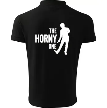 Pánská košile Bachelor party - The horny one - Polokošile pánská Pique Polo 203 - S ( Černá )