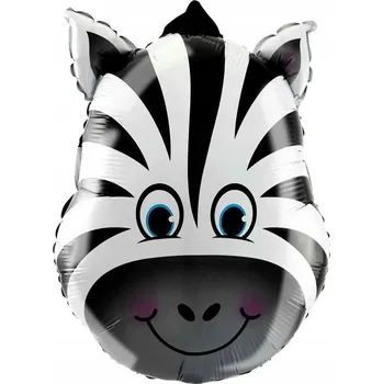 Balónek Foliový balónek zebra, hlava zebry safari 44x64 cm