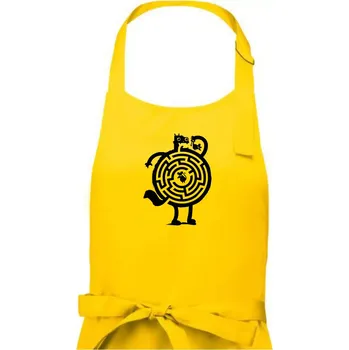 Kuchyňská zástěra Kočka a myš bludiště - Pánská zástěra na vaření - Univerzální velikost ( Žlutá )