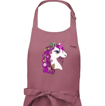 Kuchyňská zástěra Vánoční jednorožec - Pánská zástěra na vaření - Univerzální velikost ( Starorůžová )