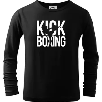 Chlapecké tričko Nápis Kick Boxing - Triko dětské Long Sleeve - 122 cm/6 let ( Černá )