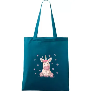 Jednorožec miminko - Taška bavlněná - 42 x 38 cm ( Petrolejová )