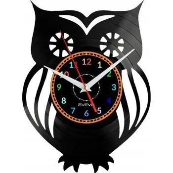 Hodiny SOVA NÁSTĚNNÉ HODINY DEKORATIVNÍ MODERNÍ VINYLOVÁ DESKA VINYL E