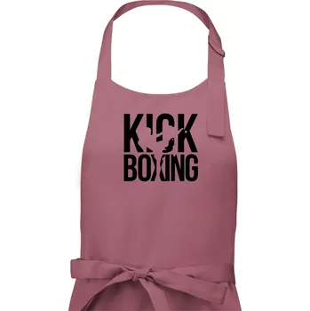 Kuchyňská zástěra Nápis Kick Boxing - Pánská zástěra na vaření - Univerzální velikost ( Starorůžová )