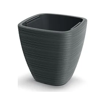 Květináč VENA SQUARE 38,8 cm - barva: tmavě šedá