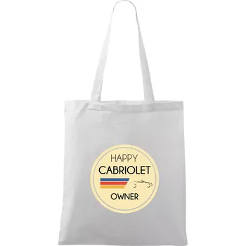 Happy Cabriolet Owner - Taška bavlněná - 42 x 38 cm ( Bílá )