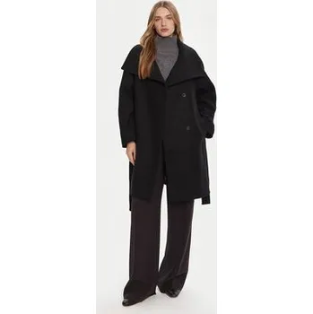 Dámský kabát Calvin Klein Vlněný kabát LV044D557G Černá Regular Fit S