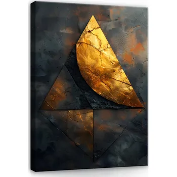 Obraz OBRAZ ABSTRAKCE INDUSTRIAL LOFT ZLATÁ ČERNÁ DO LOŽNICE OBÝVÁKU 40x30