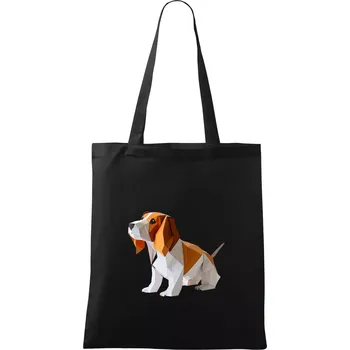 Nákupní taška Bígl slepený z papíru - Taška bavlněná - 42 x 38 cm ( Černá )