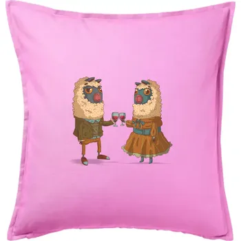 Polštář Alpaky s vínem pár - Polštář 50x50 - 50x50 - Pouze potah ( Růžová )