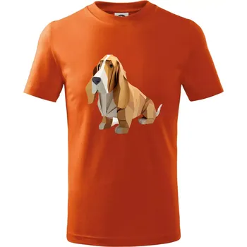 Chlapecké tričko Baset slepený z papíru - Tričko dětské bavlněné - 104-110cm / 3-4 roky ( Oranžová )