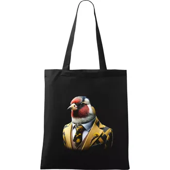 Stehlík v obleku - Taška bavlněná - 42 x 38 cm ( Černá )