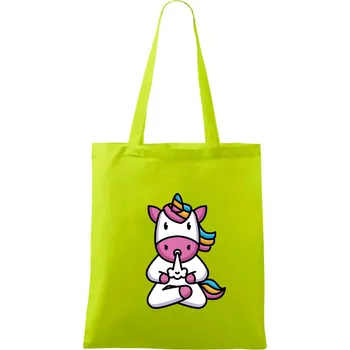 Yoga funící jednorožec - Taška bavlněná - 42 x 38 cm ( Limetková )