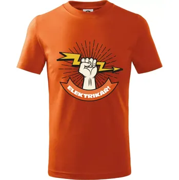 Elektrikář blesk - Tričko dětské bavlněné - 158 cm/12 let ( Oranžová )