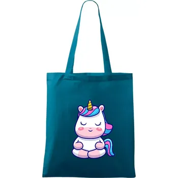 Yoga jednorožec - relax - Taška bavlněná - 42 x 38 cm ( Petrolejová )