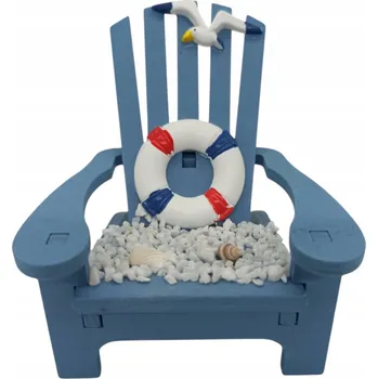 DŘEVĚNÁ ŽIDLIČKA MINIATURA PLÁŽOVÉ KŘESLO NÁMOŘNÍ DEKORACE MIX 9 CM