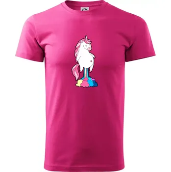 Pánská móda Jednorožec prdí - Klasické pánské triko vyšší gramáže - S ( Purpurová )