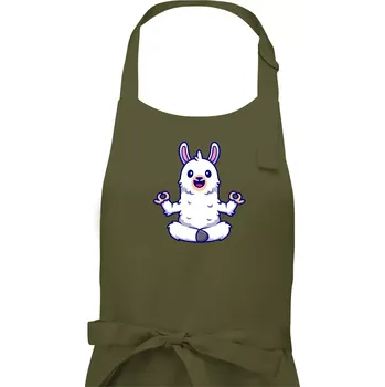 Kuchyňská zástěra Yoga meditace - lama - Dámská zástěra na vaření - Univerzální velikost ( Khaki )