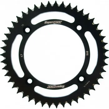 Řetězová sada pro motocykl Hliníková řetězová rozeta SUPERSPROX RAL-898:47-BLK černý 47 zubů, 428