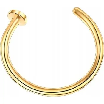Piercing PIERCING Kroužek do nosu zlatý O-kroužek Nostril Titan 0,8/8