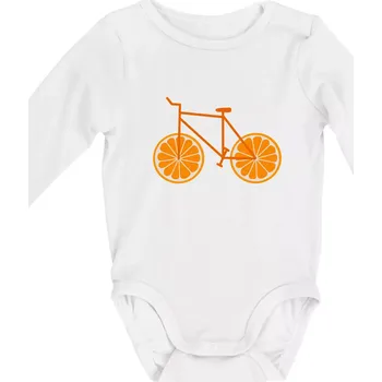 Kolo pomeranč (Moňas) - Body kojenecké s dlouhým rukávem - Dlouhý r. do 3 měs ( Bílá )
