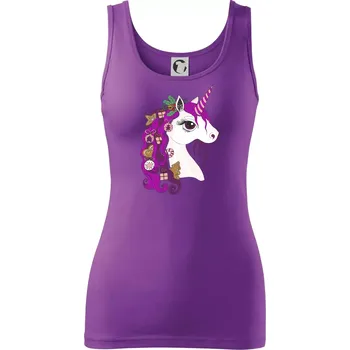 Dámské tričko Vánoční jednorožec - Dámské tílko - XS ( Fialová )