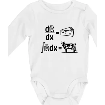 Matematika mléko - Body kojenecké s dlouhým rukávem - Dlouhý r. 3-6 měs ( Bílá )