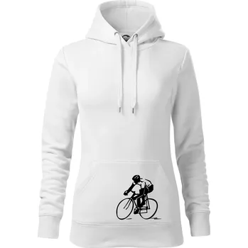 Dámská mikina Silniční cyklista - Mikina dámská Cape s kapucí - XS ( Bílá )