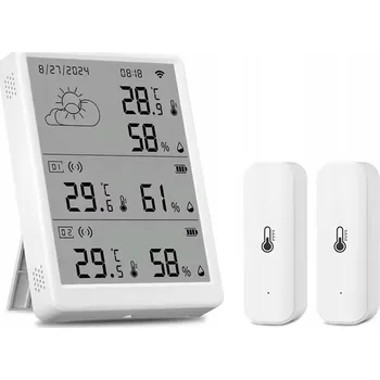 Meteostanice Meteorologická stanice TUYA WiFi RF433 + 2 externí senzory, LCD, USB-C